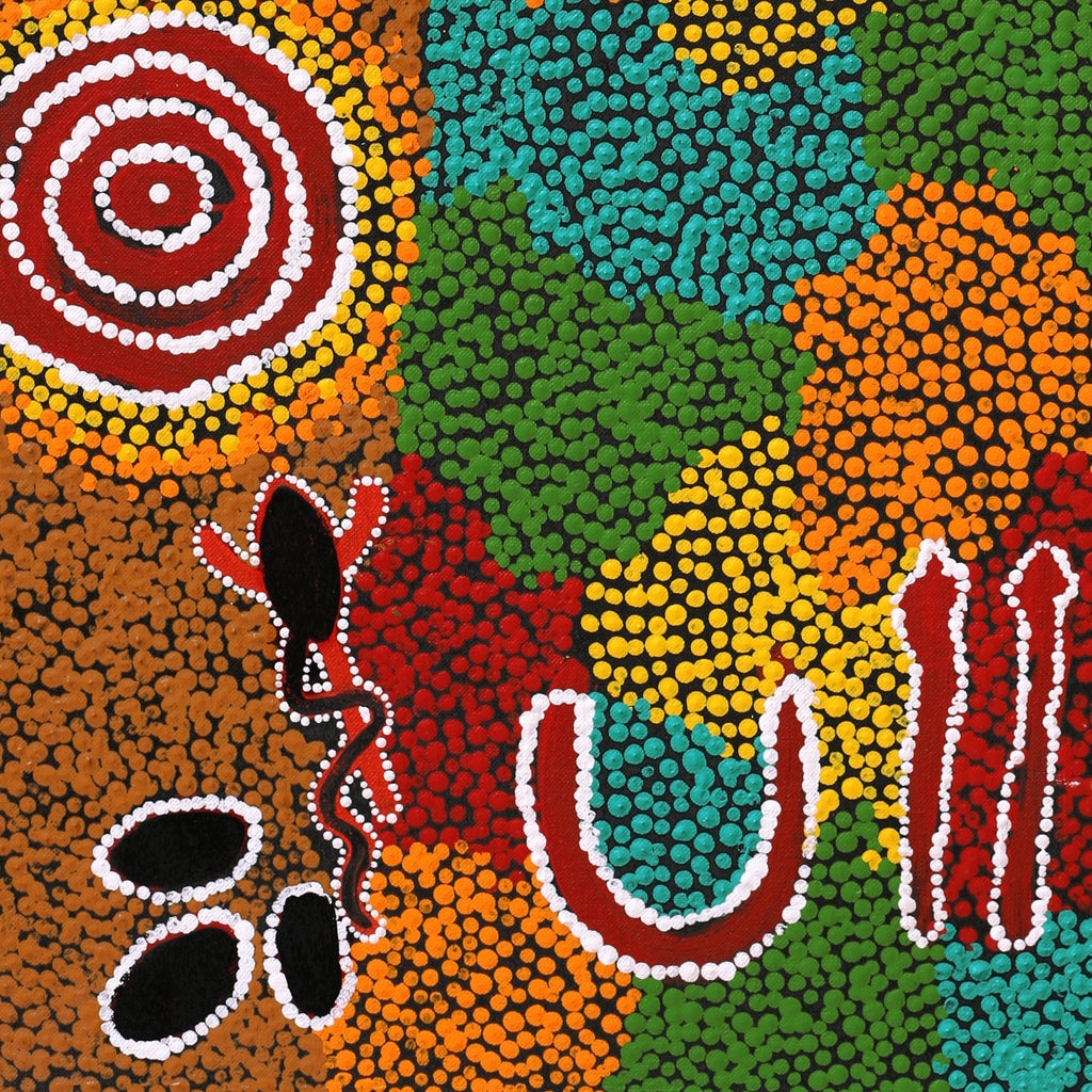 Aboriginal Art by Erica Napurrurla Ross,  Janganpa Jukurrpa (Brush-tail Possum Dreaming) - Mawurrji, 61x46cm - ART ARK®