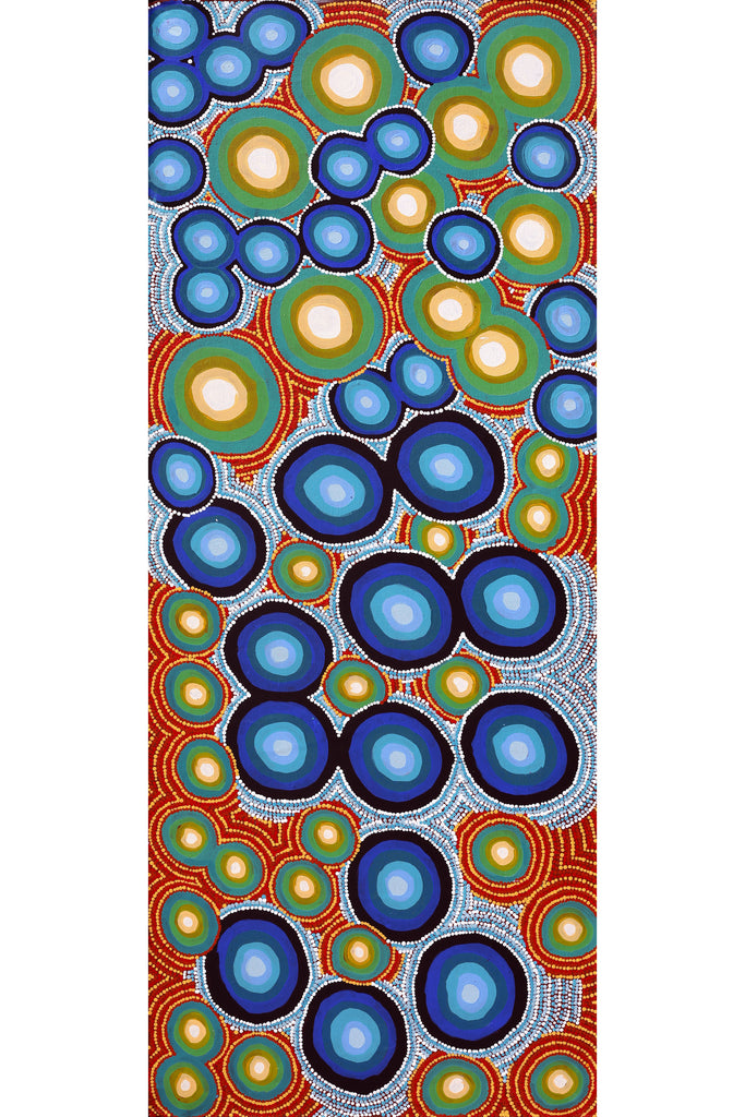 Aboriginal Artwork by Estelle Connelly, Walka Wiru Ngura Wiru, 152x61cm