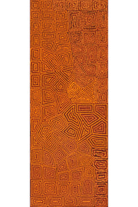 Aboriginal Artwork by Evelyn Nampijinpa Daniels, Watiya-warnu Jukurrpa (Seed Dreaming), 122x46cm