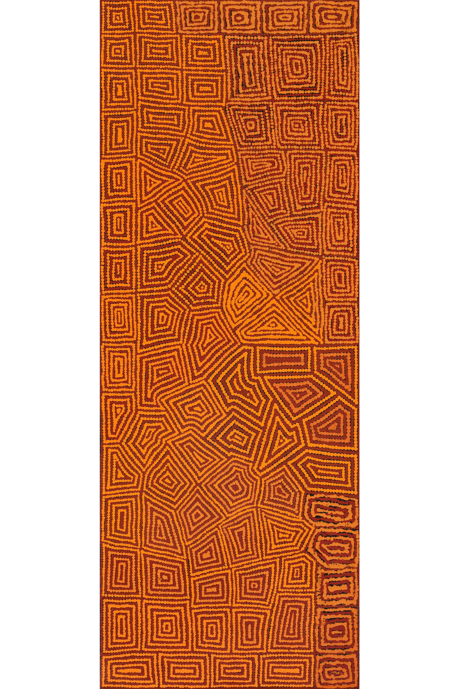 Aboriginal Artwork by Evelyn Nampijinpa Daniels, Watiya-warnu Jukurrpa (Seed Dreaming), 122x46cm