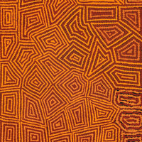 Aboriginal Artwork by Evelyn Nampijinpa Daniels, Watiya-warnu Jukurrpa (Seed Dreaming), 122x46cm