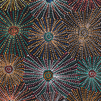 Aboriginal Artwork by Evelyn Nangala Robertson, Ngapa Jukurrpa - Puyurru, 152x61cm