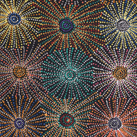 Aboriginal Artwork by Evelyn Nangala Robertson, Ngapa Jukurrpa - Puyurru, 152x61cm