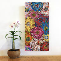 Aboriginal Artwork by Evelyn Nangala Robertson, Ngapa Jukurrpa (Water Dreaming) - Puyurru, 61x30cm