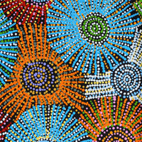 Aboriginal Artwork by Evelyn Nangala Robertson, Ngapa Jukurrpa - Puyurru, 61x46cm