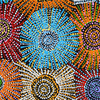 Aboriginal Artwork by Evelyn Nangala Robertson, Ngapa Jukurrpa - Puyurru, 61x46cm