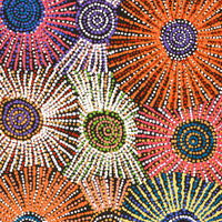 Aboriginal Artwork by Evelyn Nangala Robertson, Ngapa Jukurrpa - Puyurru, 91x46cm