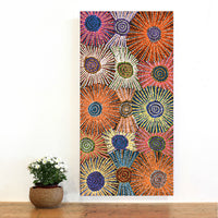 Aboriginal Artwork by Evelyn Nangala Robertson, Ngapa Jukurrpa - Puyurru, 91x46cm