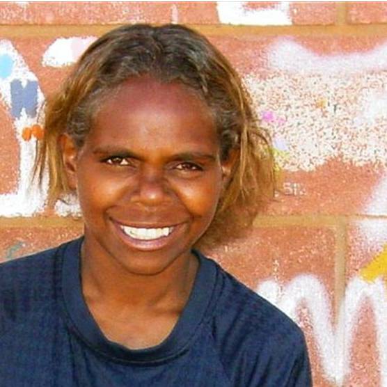Aboriginal Artwork by Evelyn Nangala Robertson, Ngapa Jukurrpa - Pirlinyarnu, 46x46cm