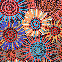 Aboriginal Artwork by Evelyn Nangala Robertson, Ngapa Jukurrpa - Pirlinyarnu, 30x30cm