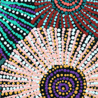 Aboriginal Artwork by Evelyn Nangala Robertson, Ngapa Jukurrpa - Pirlinyarnu, 30x30cm