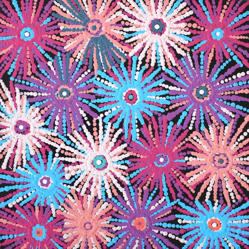 Aboriginal Artwork by Evelyn Nangala Robertson, Ngapa Jukurrpa - Pirlinyarnu, 30x30cm