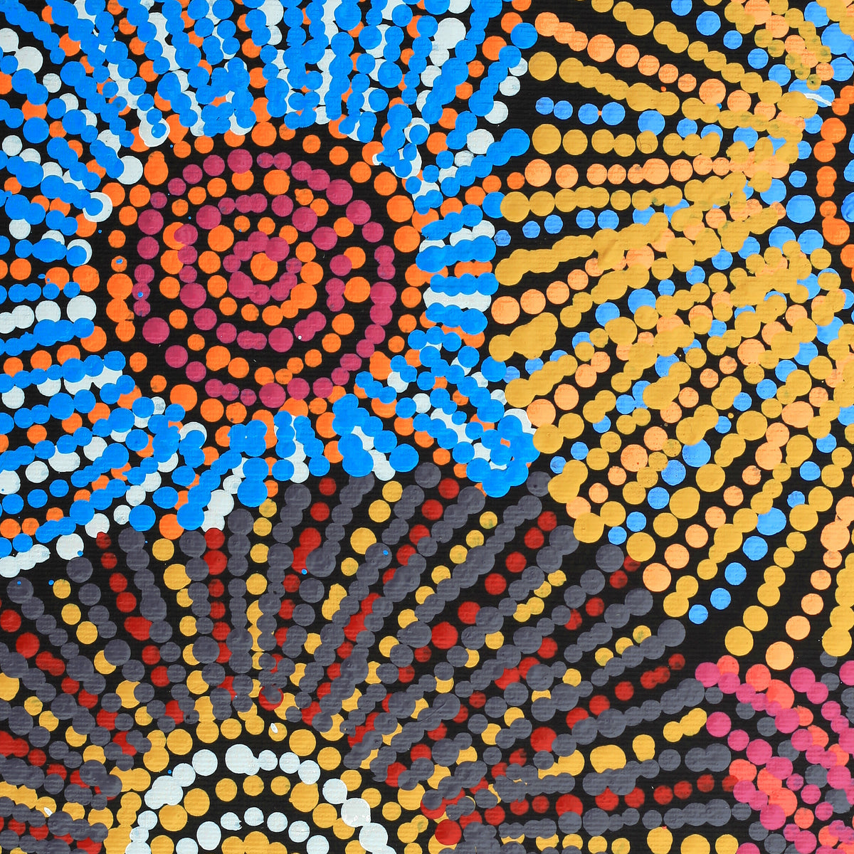 Aboriginal Artwork by Evelyn Nangala Robertson, Ngapa Jukurrpa - Pirlinyarnu, 30x30cm