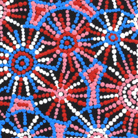 Aboriginal Artwork by Evelyn Nangala Robertson, Ngapa Jukurrpa - Pirlinyarnu, 30x30cm