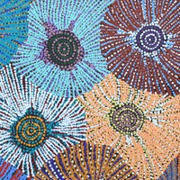 Aboriginal Artwork by Evelyn Nangala Robertson, Ngapa Jukurrpa (Water Dreaming) - Puyurru, 61x61cm