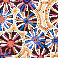 Aboriginal Artwork by Evelyn Nangala Robertson, Ngapa Jukurrpa - Pirlinyarnu, 30x30cm
