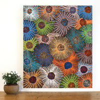 Aboriginal Artwork by Evelyn Nangala Robertson, Ngapa Jukurrpa - Puyurru, 91x76cm