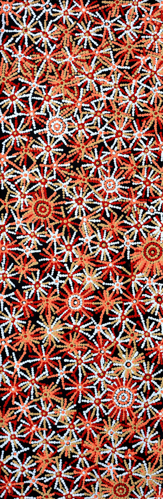 Aboriginal Artwork by Evelyn Nangala Robertson, Ngapa Jukurrpa - Pirlinyarnu, 91x30cm