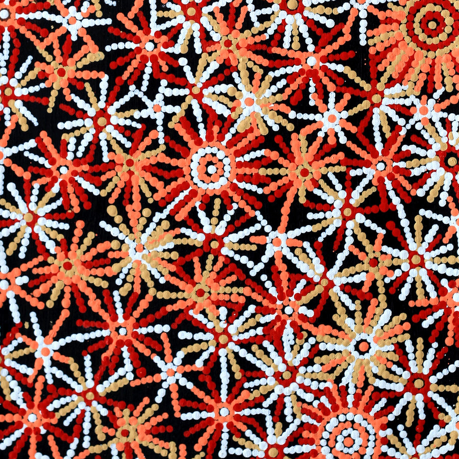Aboriginal Artwork by Evelyn Nangala Robertson, Ngapa Jukurrpa - Pirlinyarnu, 91x30cm