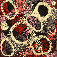Aboriginal Artwork by Felicity Nampijinpa Robertson, Ngapa Jukurrpa (Water Dreaming) - Puyurru, 30x30cm