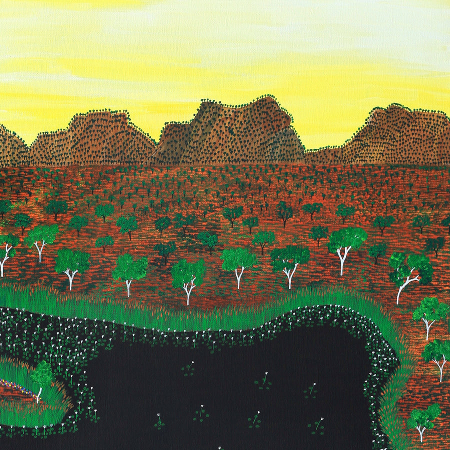 Aboriginal Artwork by Faith Thompson, My Grandfather's Country, 120x90cm