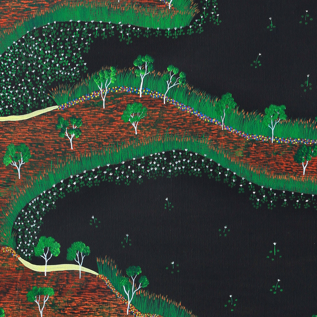 Aboriginal Artwork by Faith Thompson, My Grandfather's Country, 120x90cm