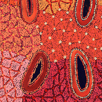 Aboriginal Artwork by Faye Nangala Hudson, Warlukurlangu Jukurrpa (Fire country Dreaming), 122x61cm
