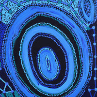 Aboriginal Artwork by Faye Nangala Hudson, Pikilyi Jukurrpa (Vaughan Springs Dreaming), 46x46cm