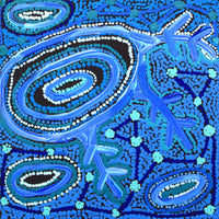 Aboriginal Artwork by Faye Nangala Hudson, Warlukurlangu Jukurrpa (Fire country Dreaming), 30x30cm