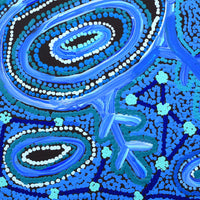 Aboriginal Artwork by Faye Nangala Hudson, Warlukurlangu Jukurrpa (Fire country Dreaming), 30x30cm