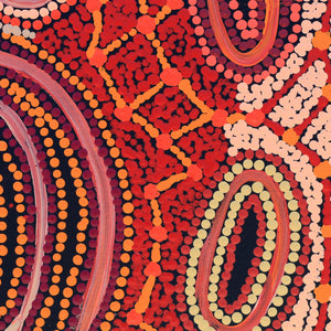 Aboriginal Artwork by Faye Nangala Hudson, Warlukurlangu Jukurrpa (Fire country Dreaming), 30x30cm - ART ARK®