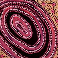 Aboriginal Artwork by Faye Nangala Hudson, Warlukurlangu Jukurrpa (Fire country Dreaming), 30x30cm