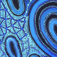 Aboriginal Artwork by Faye Nangala Hudson, Pikilyi Jukurrpa (Vaughan Springs Dreaming), 46x46cm
