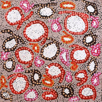 Aboriginal Artwork by Felicity Nampijinpa Robertson, Ngapa Jukurrpa (Water Dreaming) - Puyurru, 30x30cm