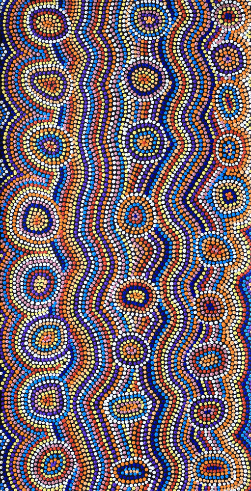 Aboriginal Artwork by Felicity Napangardi Gill, Lappi Lappi Dreaming, 61x30cm