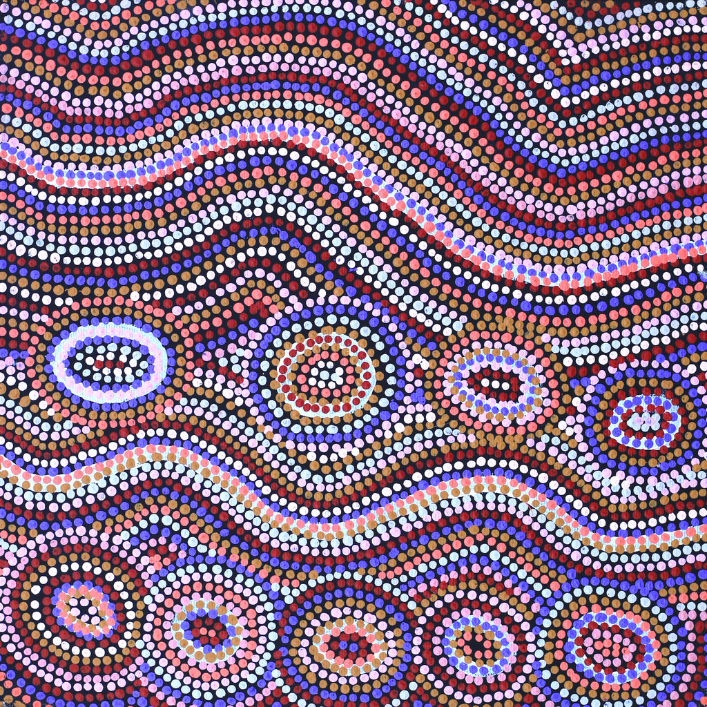 Aboriginal Artwork by Felicity Napangardi Michaels, Lappi Lappi Jukurrpa, 30x30cm