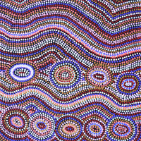 Aboriginal Artwork by Felicity Napangardi Michaels, Lappi Lappi Jukurrpa, 30x30cm