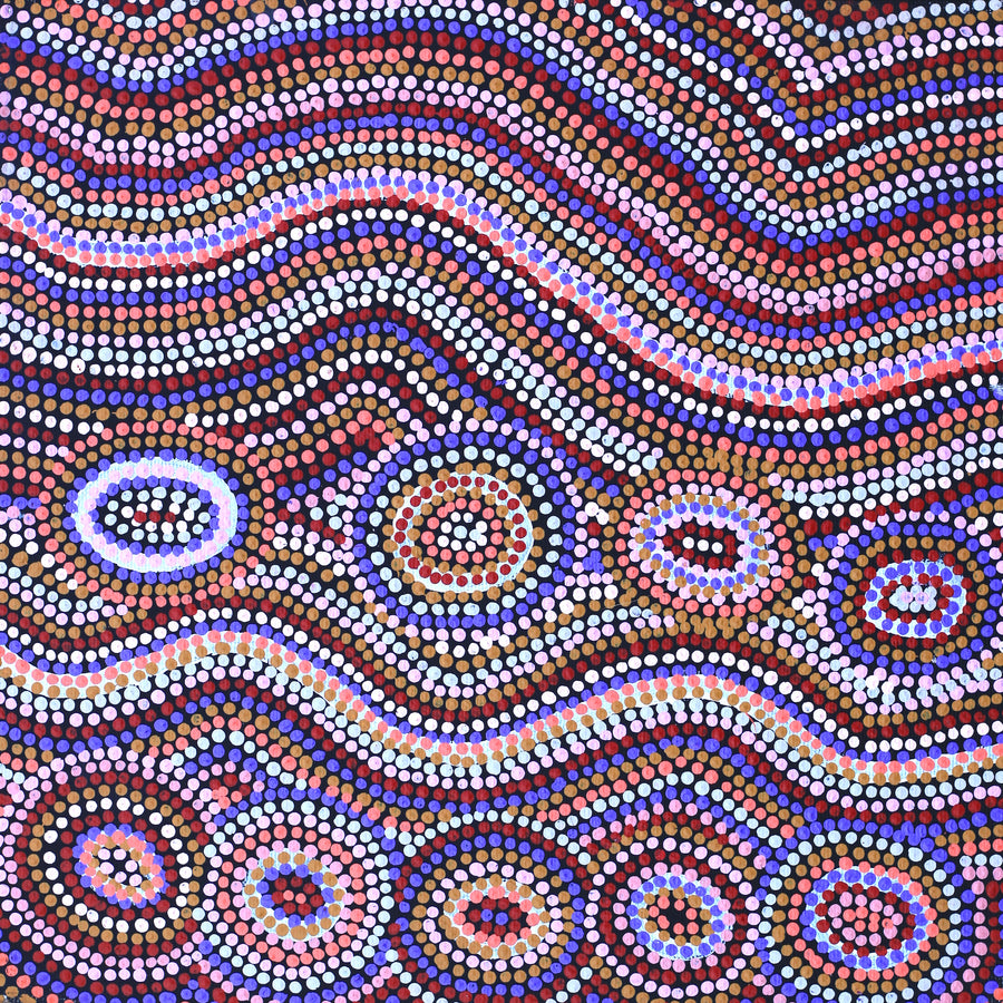 Aboriginal Artwork by Felicity Napangardi Michaels, Lappi Lappi Jukurrpa, 30x30cm