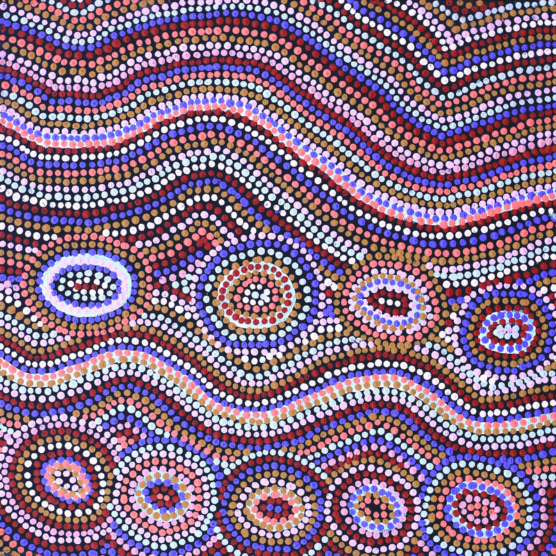 Aboriginal Artwork by Felicity Napangardi Michaels, Lappi Lappi Jukurrpa, 30x30cm