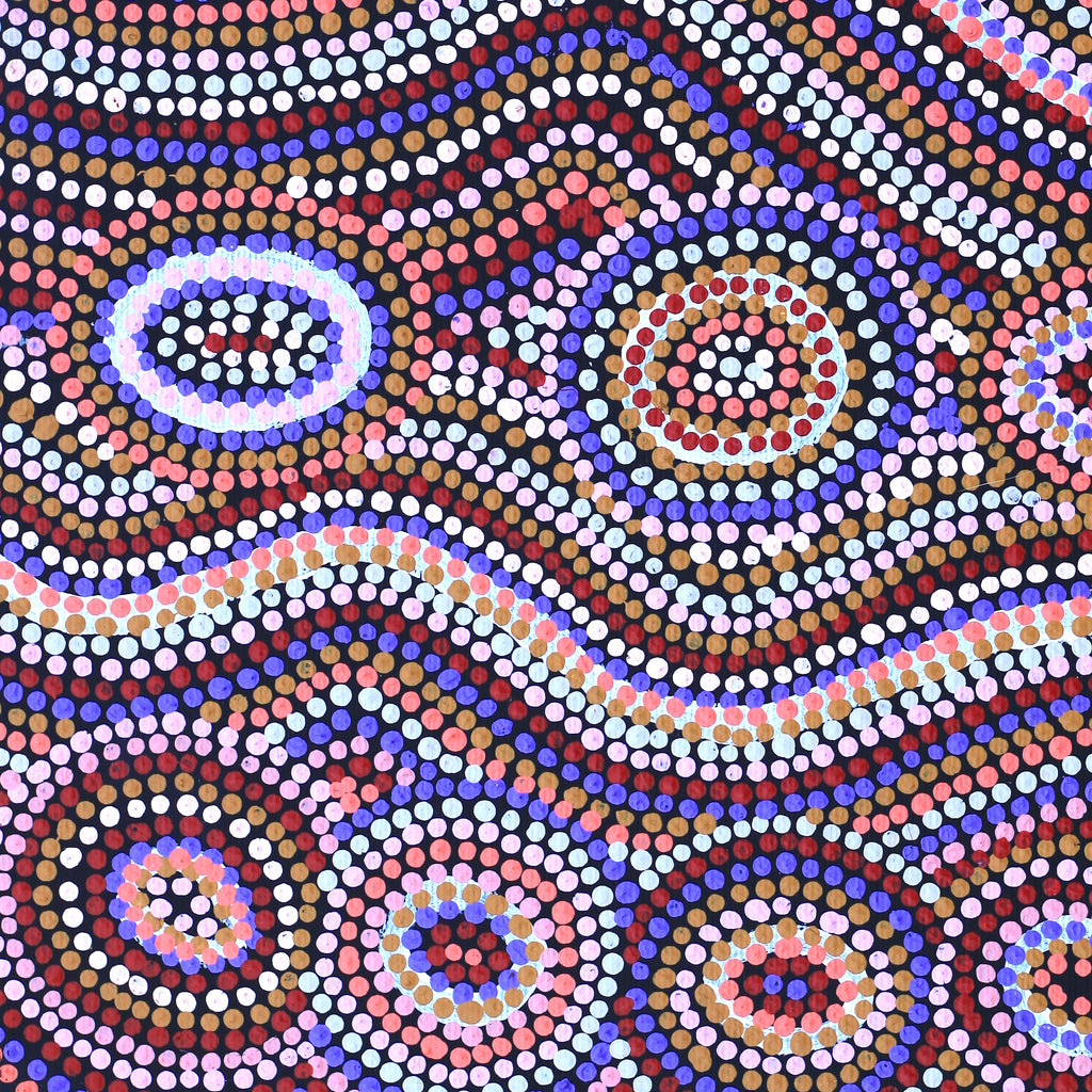 Aboriginal Artwork by Felicity Napangardi Michaels, Lappi Lappi Jukurrpa, 30x30cm - ART ARK®