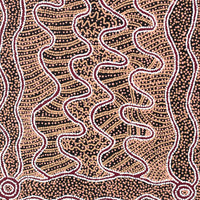 Aboriginal Artwork by Felicity Nampijinpa Robertson, Ngapa Jukurrpa (Water Dreaming) - Puyurru, 107x61cm