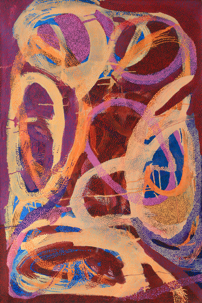 Aboriginal Artwork by Felicity Nampijinpa Robertson, Ngapa Jukurrpa (Water Dreaming) - Puyurru, 182x122cm