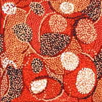 Aboriginal Artwork by Felicity Nampijinpa Robertson, Ngapa Jukurrpa (Water Dreaming) - Puyurru, 30x30cm