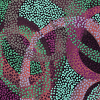 Aboriginal Artwork by Felicity Nampijinpa Robertson, Ngapa Jukurrpa (Water Dreaming) - Puyurru, 46x46cm