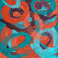 Aboriginal Artwork by Felicity Nampijinpa Robertson, Ngapa Jukurrpa (Water Dreaming) - Puyurru, 46x46cm