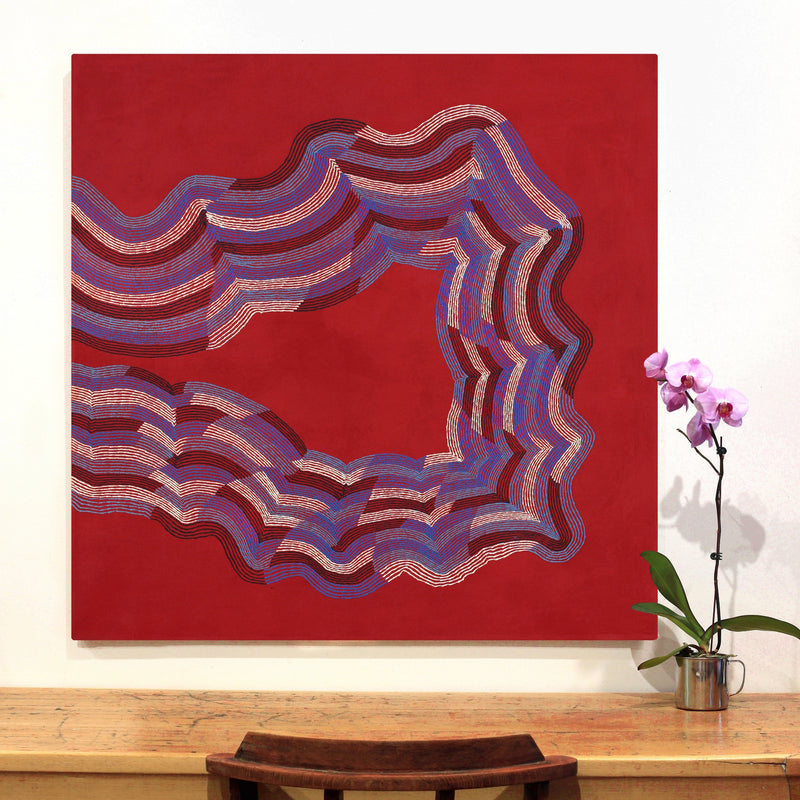 Aboriginal Artwork by Flora Nakamarra Brown, Mina Mina Jukurrpa - Ngalyipi, 107x107cm
