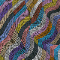 Aboriginal Artwork by Flora Nakamarra Brown, Mina Mina Jukurrpa, 122x91cm
