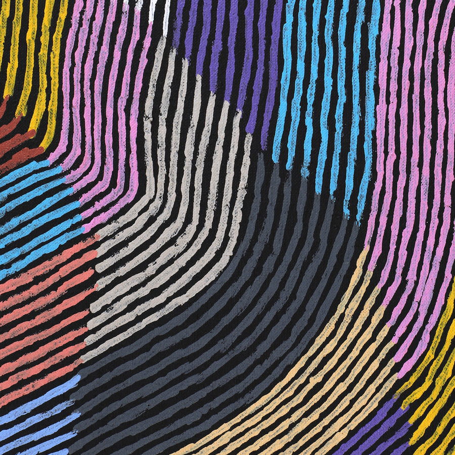 Aboriginal Artwork by Flora Nakamarra Brown, Mina Mina Jukurrpa, 122x91cm