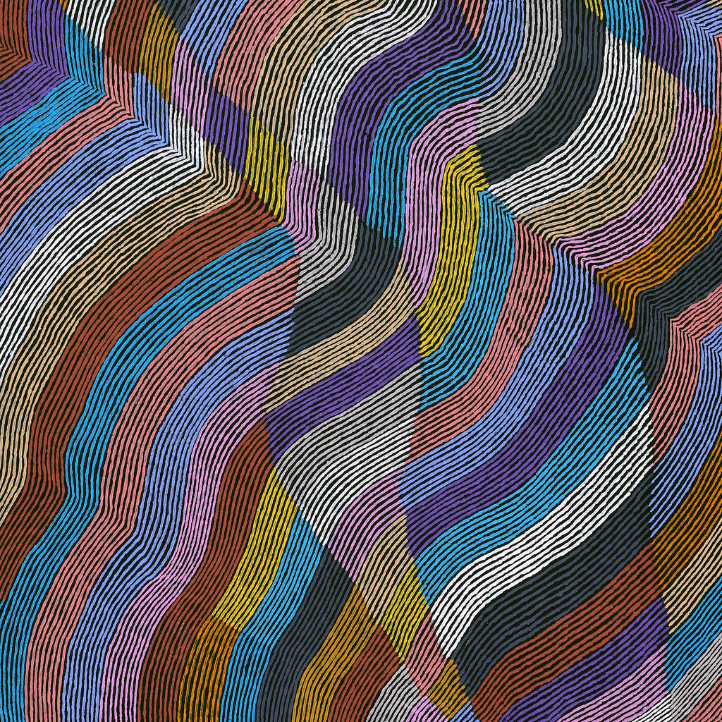 Aboriginal Artwork by Flora Nakamarra Brown, Mina Mina Jukurrpa, 122x91cm - ART ARK®