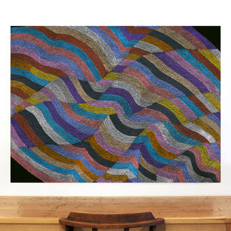 Aboriginal Artwork by Flora Nakamarra Brown, Mina Mina Jukurrpa, 122x91cm